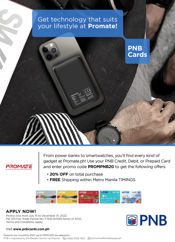 20% OFF and FREE Shipping at Promate ph with your PNB Card 20% OFF and FREE Shipping at Promate ph with your PNB Card